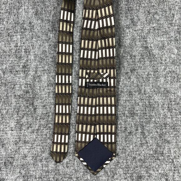 Stanley Blacker Silk Tie Mens 54" long 4" wide Business Formal Designer - Picture 3 of 9
